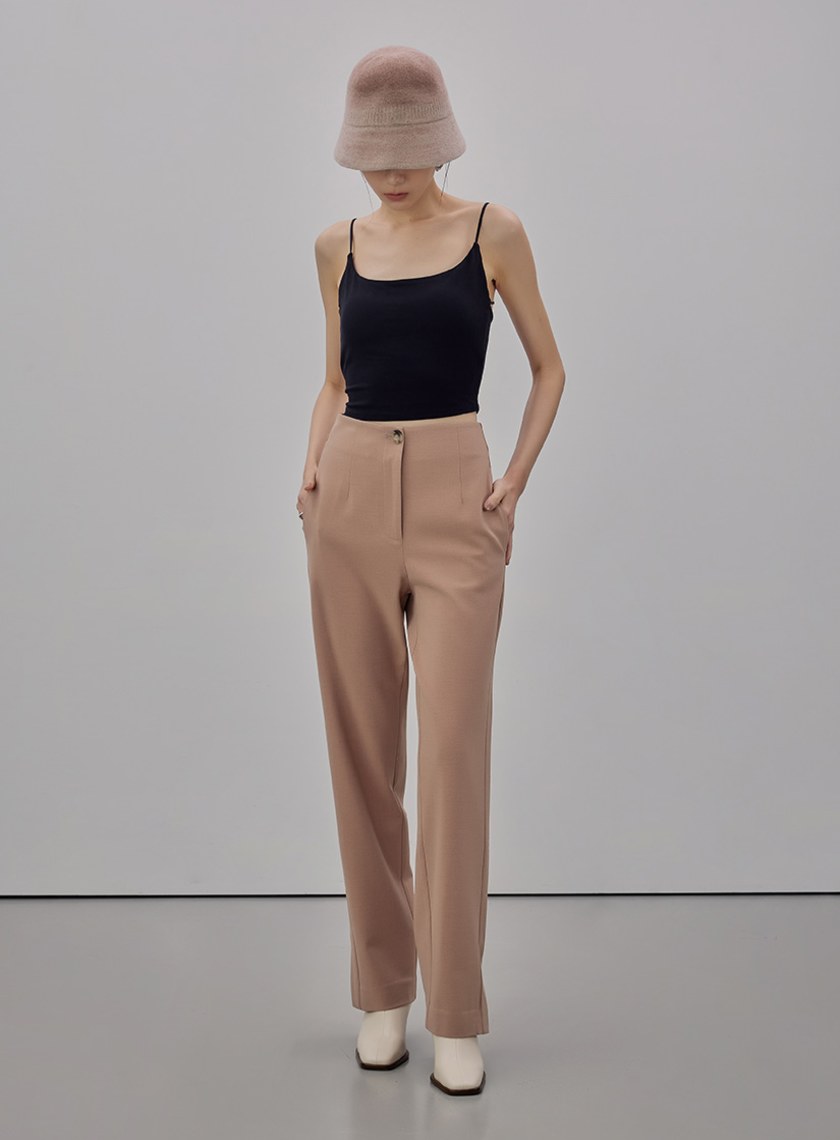 經典窄管開衩西裝長褲